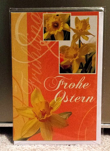 Grußkarte ostern narzissen - ostern,