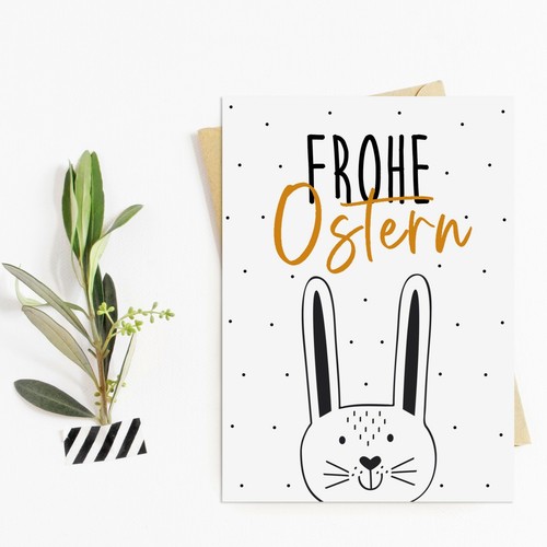 Osterkarte frohe ostern - frohe,